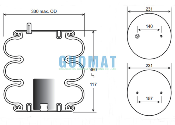 W01-358-8025 Огненный промышленный аккумулятор FT 330-29 469 Contitech Воздушная пружина для тормоза трения ролика