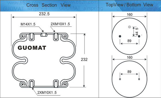 W01M586891 Воздушная подвеска Firestone Пролетные подвески 20-2 Airtech 2B-225 Для подвески грузовиков Scania 1387283