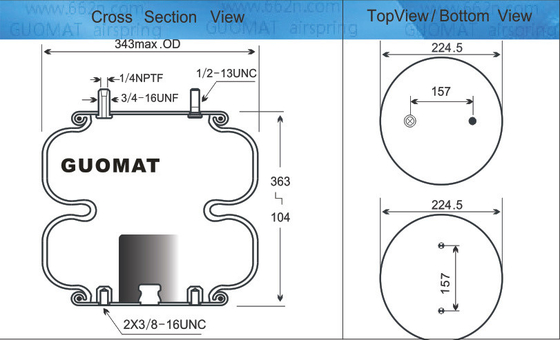 Contitech FD 331-26 514 Подвеска воздушная пружина воздушный вход 1/4-18 NPTF подушки воздуха