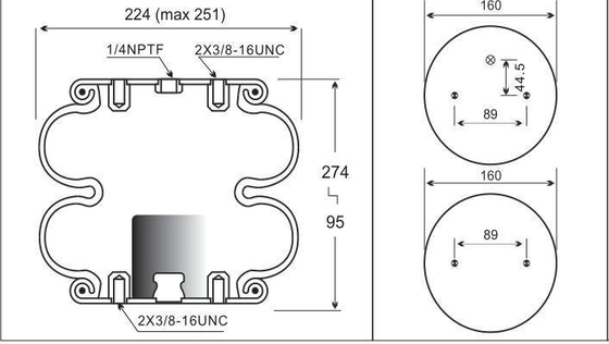 W01-358-6902 Свернутый тип воздушных подвесных пружинных мешков для Hendrickson S2630