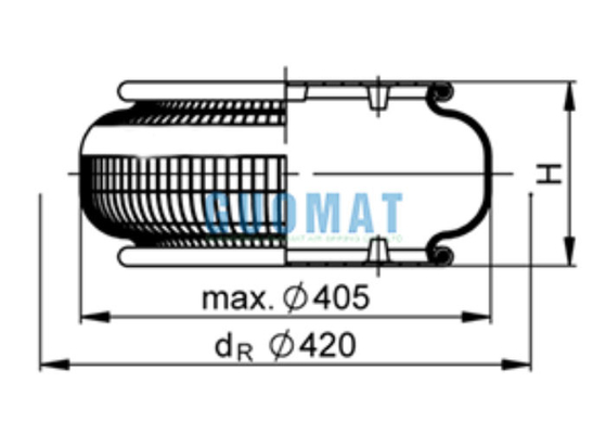 FS530-14 Воздушный приводящий механизм Contitech 1B53014 Скрученные воздушные пружины для стирального оборудования