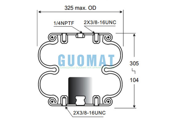 FD330-22 313 Contitech Двойная свернутая промышленная воздушная пружина 2B12-309/2B12-316 Goodyear