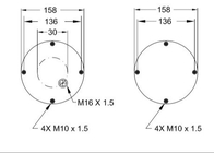 Весна 1539 варочного мешка Firestone SP W01-R58-4086 с эксцентричными устьицами проветривает приспосабливая M16X1.5