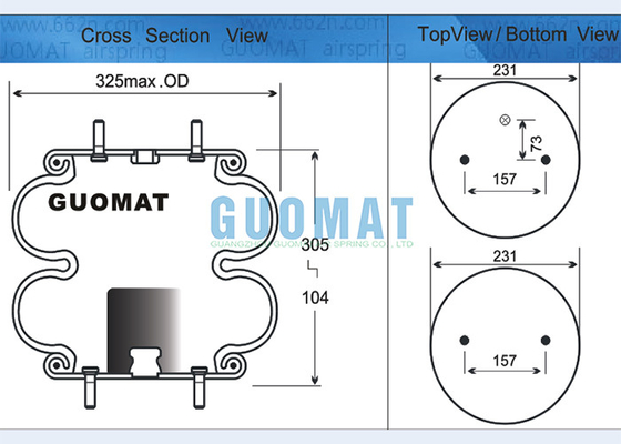 FD 330-22 337 Contitech Двойная свернутая промышленная воздушная пружина W01-358-7401 Воздушный шар Firestone с подключением козырьков
