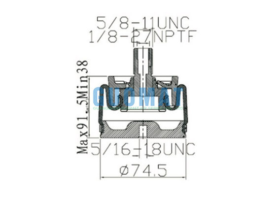 W02-358-3001 2-курсируют амортизатор удара воздуха кабины Firestone W02-358-3000 сформировал весну воздуха рукава