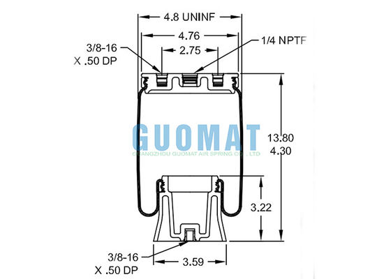 Заменить Firestone W21-760-9000 SK6815P01 Contitech Air Ride Подвеска пружина для кабинки грузовика