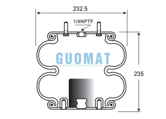 Двойная свернутая воздушная пружина 2B9-253 Goodyear W01-358-6945 Firestone Air Suspension