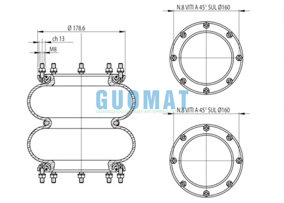 291.2.201 T291/2 Воздушная подвеска воздушный шар 365461 Свернутая воздушная пружина 81720882 LANCIA