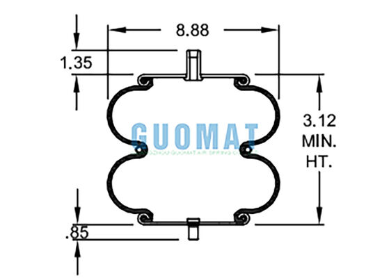 Резиновый пневмобаллон W01-358-6897 Firestone с двойной гофрой AS-0058 Watson & Chalin
