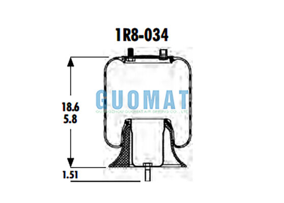 1R8-034 Goodyear Truck Suspension 566-16-3-007 Rolling Lobe Air Spring For GMC 10530086