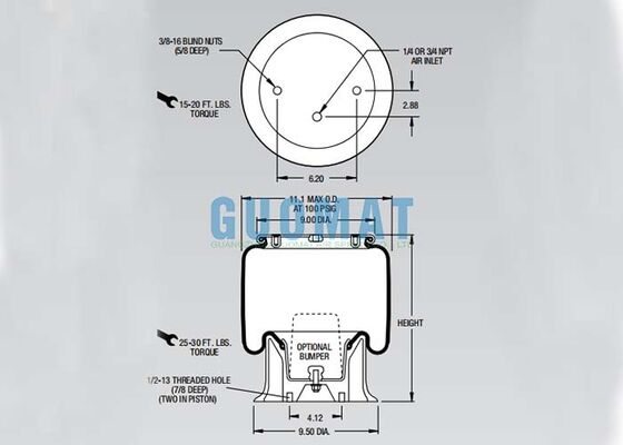 Пневморессора для грузовиков W01-358-9049 1T15LP-3 Firestone Автозапчасти Замена