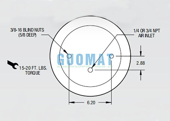 Пневморессора Firestone W01-358-9108 с роликовым уплотнением 1T15M-9 для пневмоподвески прицепа