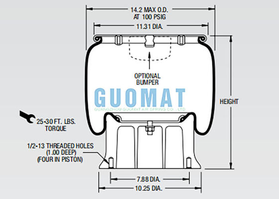 Firestone W01-358-9148 Air Spring Replacement 1T19L-7 Truck Air Suspension System