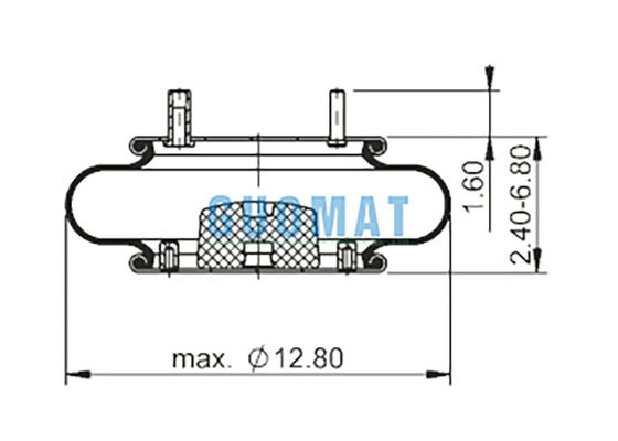 FS 330-11 467 Contitech Резиновые пневмоподушки 64594 Пневморессора с одинарным сильфоном и болтами