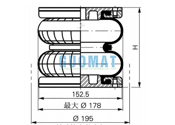 6" x 2 Air Rubber FD 76-14 DI CR Contitech Двойной свернутый тип поставщик воздушной пружины