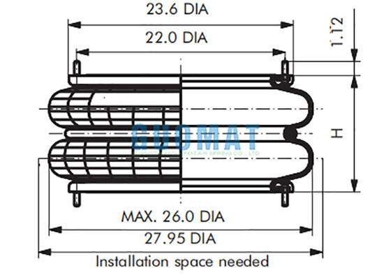 FD 2380-24 RS Contitech Воздушные подвески 24 штx3/8-24UNF Воздушная пружина для штамповой пресс-машины