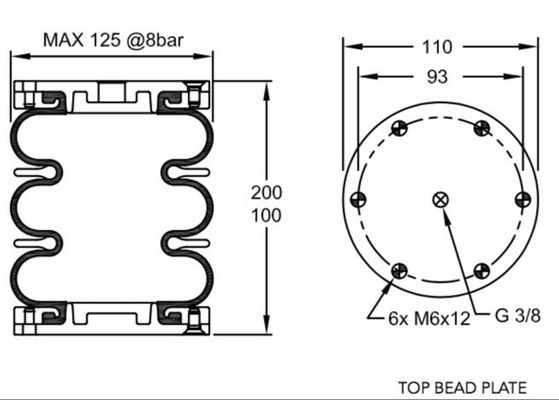 Резина Norgren Pm/31043 весен воздуха Firestone W01-R58-4035 ревет 4 1/2X3