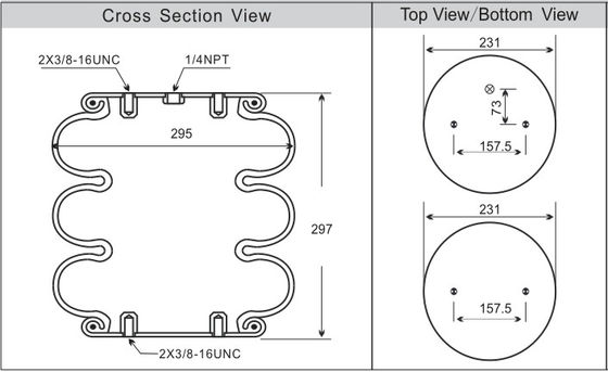 Привод 1/4NPT мембран весны воздуха подвеса W01-358-8010 промышленный