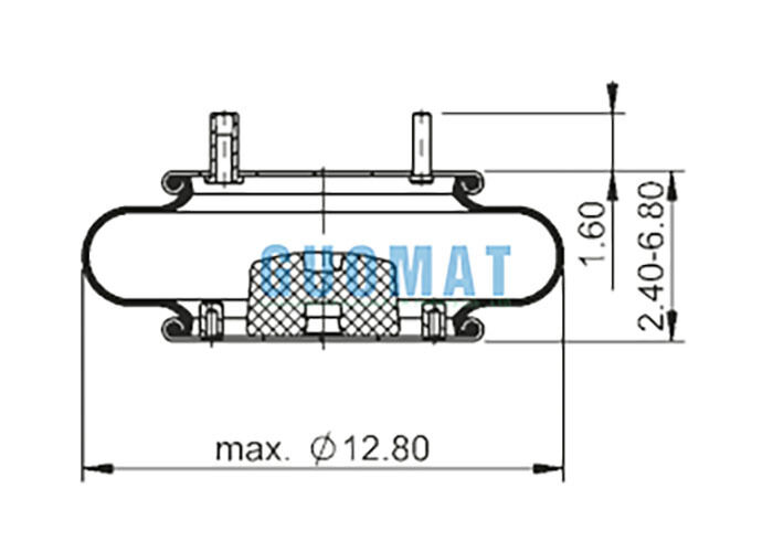 FS 330-11 467 Contitech Резиновые пневмоподушки 64594 Пневморессора с одинарным сильфоном и болтами