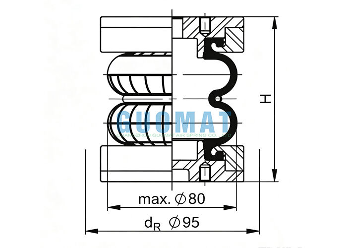 Пневморессора Contitech FD 22-4 DI CR Industrial Rubber EB-80-45, сильфонный цилиндр FESTO